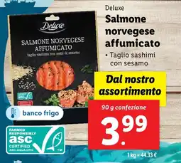 Lidl Deluxe Salmone norvegese affumicato offerta