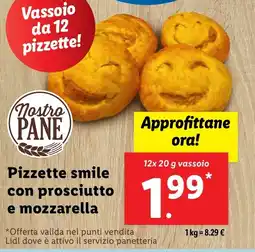 Lidl Pizzette smile con prosciutto e mozzarella offerta