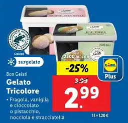 Lidl Bon Gelati Gelato Tricolore offerta