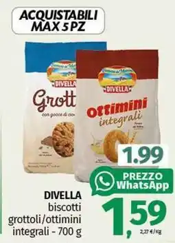 Pam DIVELLA biscotti grottoli/ottimini integrali offerta