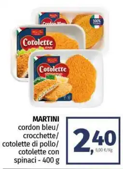 Pam MARTINI cordon bleu/ crocchette/ cotolette di cotolette con spinaci offerta