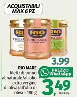 Pam RIO MARE filetti di tonno al naturale/all'olio extra vergine di oliva/all'olio di oliva offerta