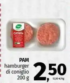 Pam PAM hamburger di coniglio offerta