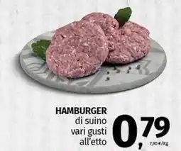 Pam HAMBURGER di suino vari gusti all'etto offerta