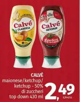 Pam CALVE maionese/ketchup/ ketchup -50% di zuccheri top down offerta