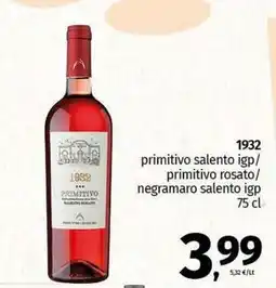 Pam 1932 primitivo rosato/ negramaro salento igp offerta