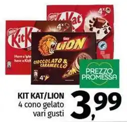 Pam KIT KAT/LION 4 cono gelato vari gusti offerta