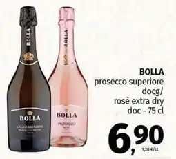 Pam BOLLA prosecco superiore docg/ rosè extra dry doc offerta