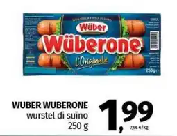 Pam WUBER WUBERONE wurstel di suino offerta