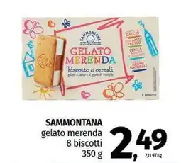 Pam SAMMONTANA gelato merenda 8 biscotti offerta