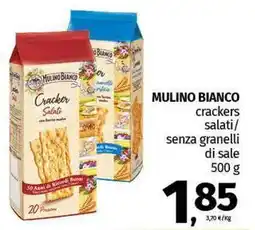 Pam MULINO BIANCO crackers salati/ senza granelli di sale offerta