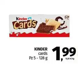 Pam KINDER cards Pz 5 offerta