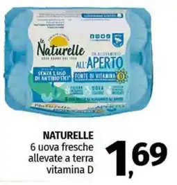 Pam NATURELLE 6 uova fresche allevate a terra vitamina D offerta
