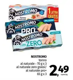 Pam NOSTROMO tonno al naturale al naturale zero grassi/ al naturale pro+ offerta