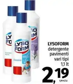 Pam LYSOFORM detergente pavimenti vari tipi offerta
