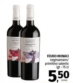 Pam FEUDO MONACI negroamaro/ primitivo salento igt offerta