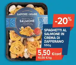 Spaghetti al salmone in crema di zafferano