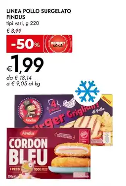 Bennet Linea pollo surgelato FINDUS offerta