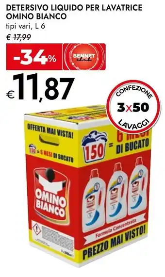 Bennet Detersivo liquido per lavatrice OMINO BIANCO offerta