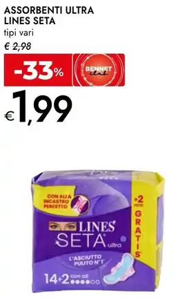 Bennet Assorbenti ultra LINES SETA offerta