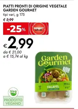 Bennet Piatti pronti di origine vegetale GARDEN GOURMET offerta