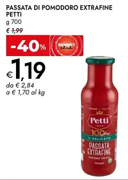 Bennet Passata di pomodoro extrafine PETTI offerta