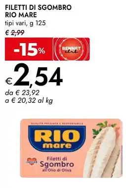 Bennet Filetti di sgombro RIO MARE offerta