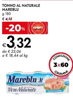 Bennet Tonno al naturale MAREBLU offerta