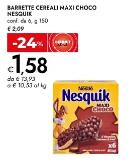 Bennet Barrette cereali maxi choco nesquik NESTLE offerta