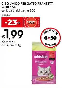 Bennet Cibo umido per gatto pranzetti WHISKAS offerta