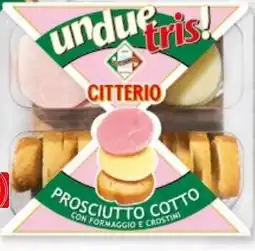 Bennet Unduetris! CITTERIO Prosciutto Cotto con Formaggio e Crostini offerta