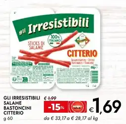 Bennet Gli irresistibili salame bastoncini CITTERIO offerta