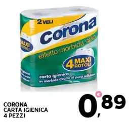 Extra Supermercati Corona carta igienica 4 pezzi offerta