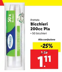 Lidl Aromata Bicchieri 200cc Pla offerta