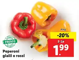 Lidl Peperoni gialli o rossi offerta