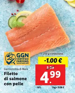 Lidl Gastronomia di Mare Filetto di salmone con pelle offerta