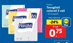 Lidl Floralys Tovaglioli colorati 3 veli offerta