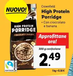 Lidl Crownfield High Protein Porridge offerta