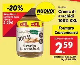 Lidl Maribel Crema di arachidi 100% XXL offerta