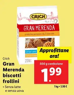 Lidl Crich Gran Merenda biscotti frollini offerta