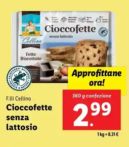 Lidl F.lli Cellino Cioccofette senza lattosio offerta