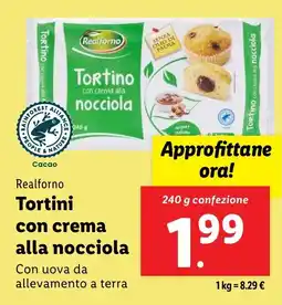 Lidl Realforno Tortini con crema alla nocciola offerta