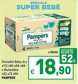 Iper La Grande Pannolini Baby-dry o Mutandino PAMPERS offerta