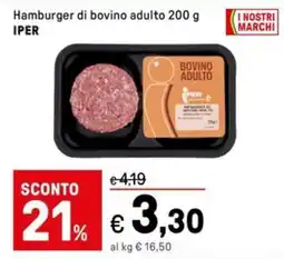 Iper La Grande Hamburger di bovino adulto IPER offerta