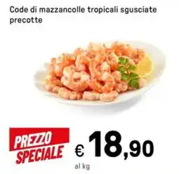 Iper La Grande Code di mazzancolle tropicali sgusciate precotte offerta