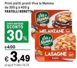 Iper La Grande Primi piatti pronti Viva la Mamma FRATELLI BERETTA offerta