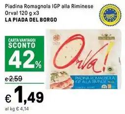 Iper La Grande Piadina Romagnola IGP alla Riminese Orva! LA PIADA DEL BORGO offerta