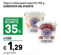 Iper La Grande Yogurt colato gusti assortiti CASEIFICIO VAL D'AVETO offerta