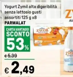 Iper La Grande Yogurt Zymil alta digeribilità senza lattosio gusti assortiti PARMALAT offerta