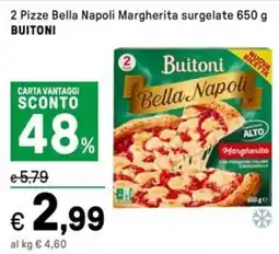 Iper La Grande 2 Pizze Bella Napoli Margherita surgelate BUITONI offerta
